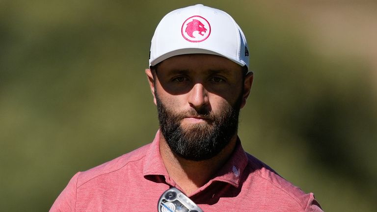 Jon RAHM dari Spanyol selama Acciona Open Espana 2024, golf DP World Tour di Spanyol, dirayakan di Club de Campo Madrid pada 29 September 2024, di Madrid, Spanyol. AFP7 29/09/2024 (Europa Press melalui AP)