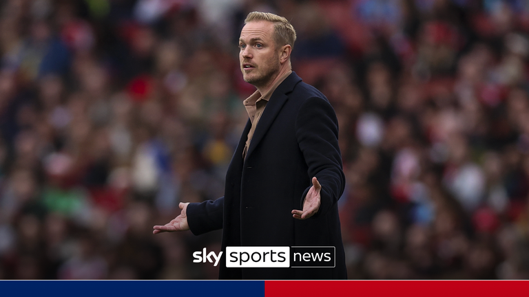 Arsenal manager Jonas Eidevall gestures on the touchline during the Women&#39;s Super League match at the Emirates Stadium, London. Picture date: Sunday October 6, 2024.
