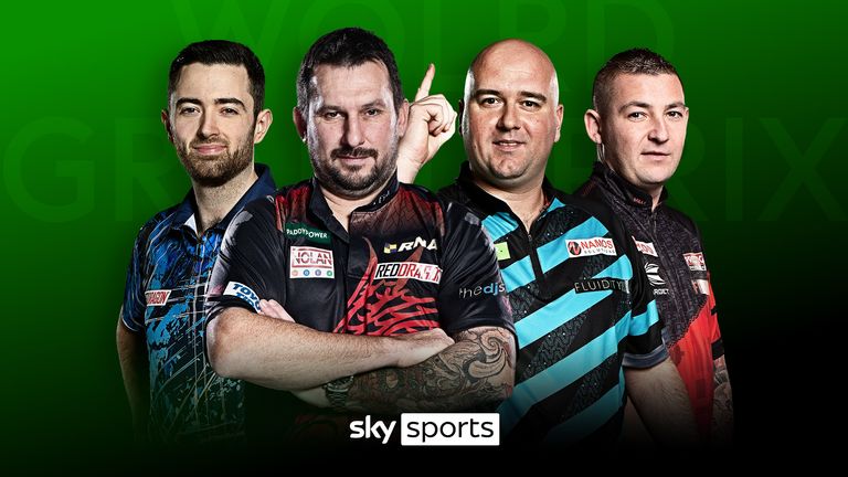 Luke Humphries, Jonny Clayton, Rob Cross and Nathan Aspinall at the World Grand Prix