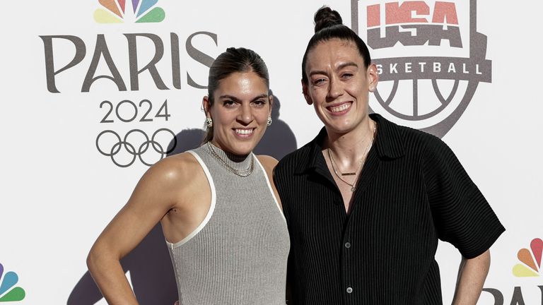 Former Spanish basketball player Marta Team USA home at Palais Brongniart in Paris on August 5, 2024, during the Paris 2024 Olympic Games. (Photo by STEPHANE DE SAKUTIN / AFP)