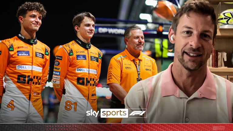 #4 Lando Norris (GBR, McLaren Formula 1 Team), #81 Oscar Piastri (AUS, McLaren Formula 1 Team), Zak Brown (USA, McLaren Formula 1 Team), F1 Grand Prix of Singapore at Marina Bay Street Circuit on September 19 , 2024 in Singapore, Singapore. 