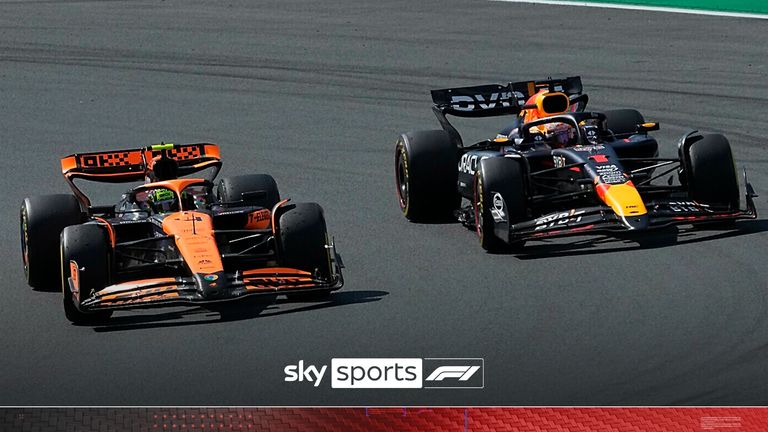 25/08/2024, Circuit Park Zandvoort, Zandvoort, FORMULA 1 HEINEKEN DUTCH GRAND PRIX 2024, dalam gambar Ubberholmanover dari Lando Norris (GBR), Tim F1 McLaren hingga Max Verstappen (NLD), Oracle Red Bull Racing