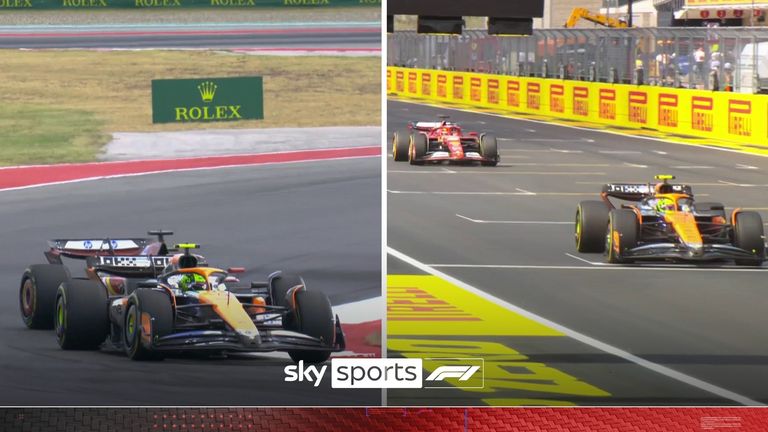 While Max Verstappen won the sprint comfortably, Carlos Sainz overtook Lando Norris on the last lap and took second before the McLaren driver almost collided with Charles Leclerc.