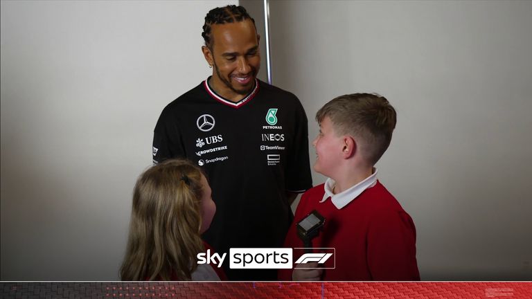 Some children tried their hand at commentating on Formula One before Lewis Hamilton paid them a surprise visit!