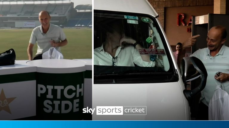 Join Nasser Hussain, Mike Atherton and Ian Ward as they travel through Multan to the stadium and share some humour to make light of the busy journey. 