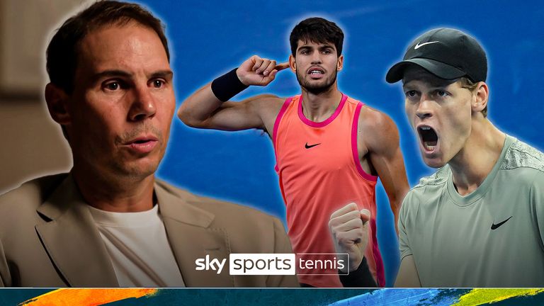 Rafael Nadal says Jannik Sinner and Carlos Alcaraz are already huge stars,  but it's too soon to compare their rivalry to his with Roger Federer and  Novak Djokovic