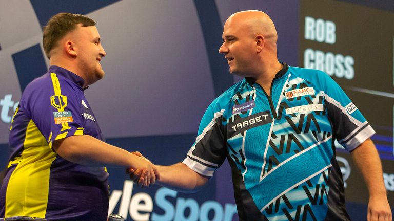 Rob Cross beat Luke Littler in the first round at the World Grand Prix