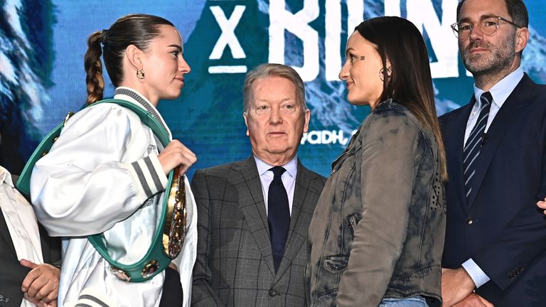 NICOLSON V CHAPMAN RIYADH SEASON.OLD BILLINGSGATE 25/09/2024.PIC CHRIS DEAN/BOXXER.(PICS FREE FOR EDITORIAL USE ONLY).1ST PRESS CONFERENCE.SKYE NICOLSON V RAVEN CHAPMAN