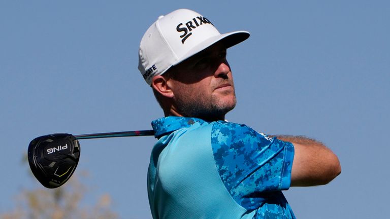 Taylor Pendrith hits from the fourth tee during the first round of Shriners Children's Open golf tournament Thursday, Oct. 17, 2024, in Las Vegas. (AP Photo/John Locher)