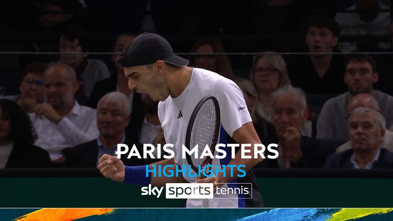 Highlights of the Paris Masters match between Quentin Halys and Francisco Cerundolo.