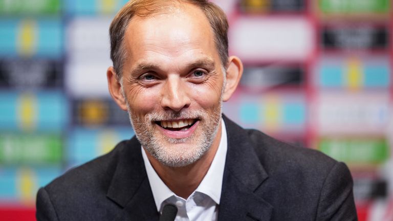 Newly appointed England head coach Thomas Tuchel during a press conference at Wembley Stadium