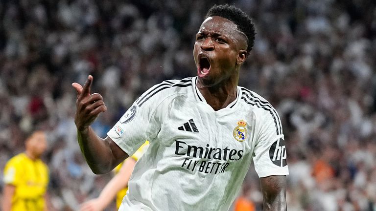 Vinicius Junior scored hat-trick as Real Madrid come from 2-0 down to beat Dortmund 5-2