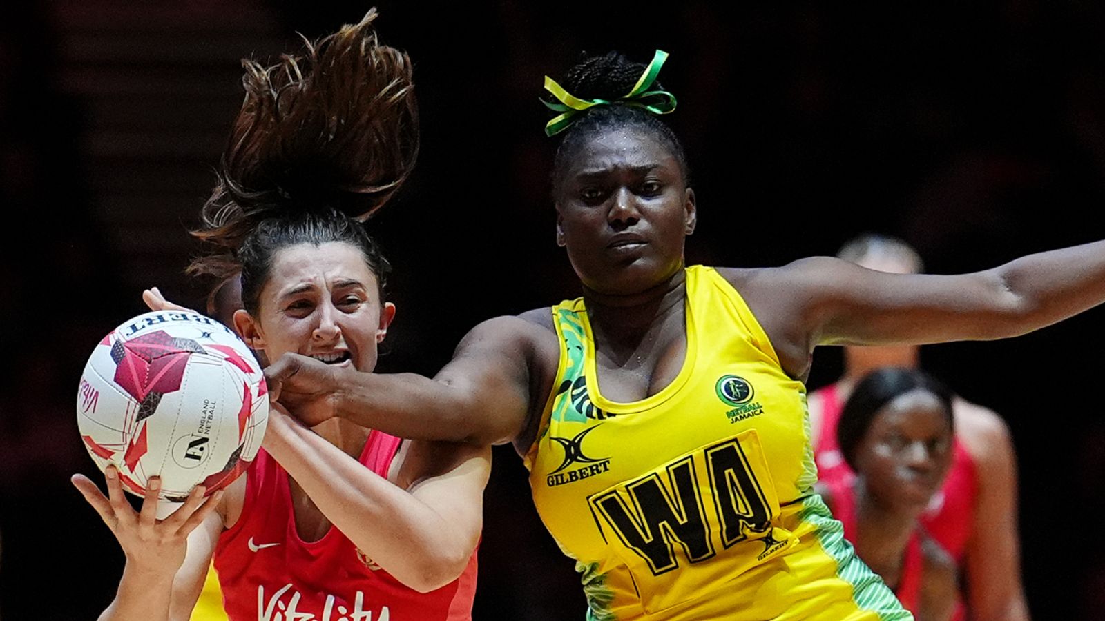 England and Jamaica draw 49-49 in first match of Netball Horizon Series as visitors score last-second goal | Netball News