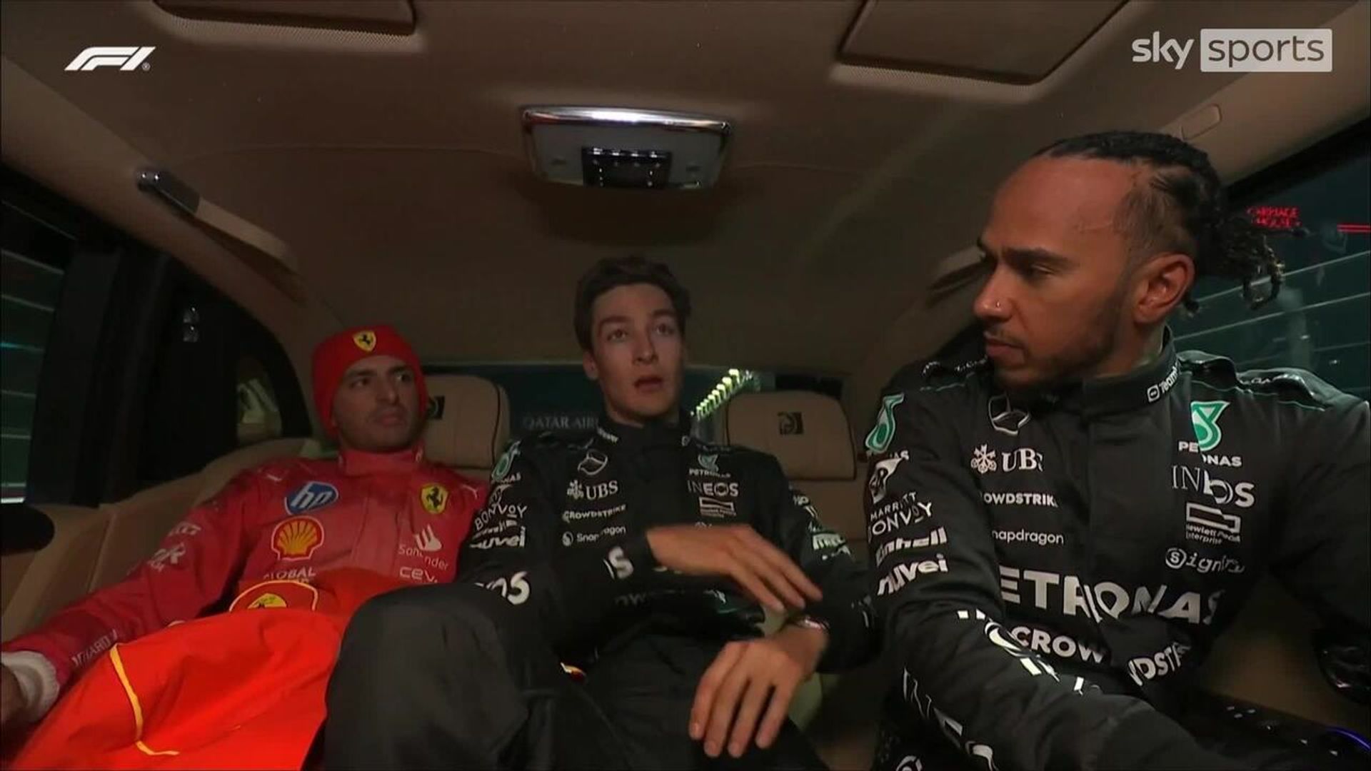 'Sit in the front?' | F1 drivers take a unique lift to the podium