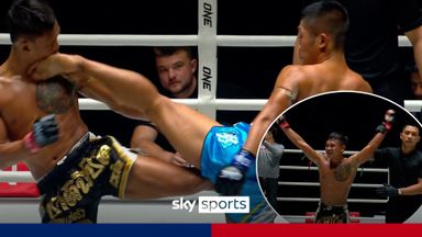 How?! | Fighter recovers from BRUTAL head kick to score KO!