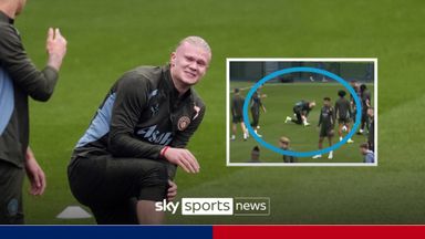 Haaland injury scare? | Man City striker goes down in training