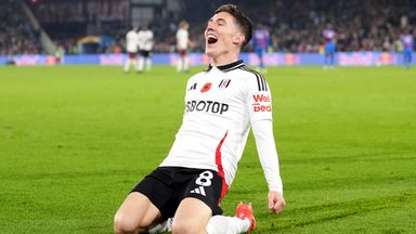 Harry Wilson celebrates after scoring Fulham's second goal