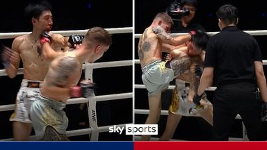 INCREDIBLE! Fighter scores TKO win with ONE-SECOND left! 