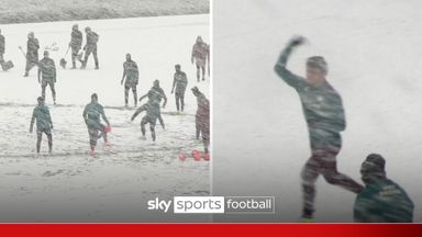 Snow joke! | PSG players embrace conditions in training