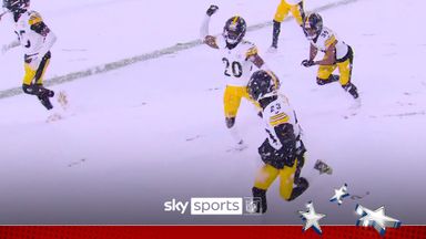 Steelers celebrate interception with snowball fight!