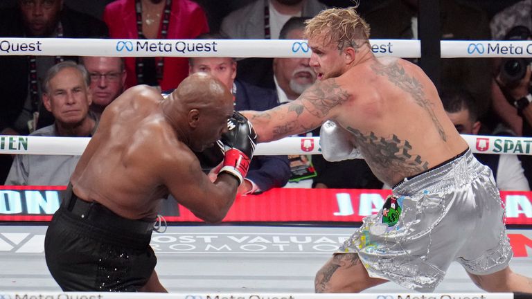 Mike Tyson is taking on Jake Paul in Arlington, Texas. Pic: AP