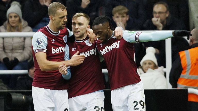 Two of Aaron Wan-Bissaka's three Premier League goals have come against Newcastle at St James' Park, while this was his first goal in the competition since netting for Man Utd against Southampton in February 2021