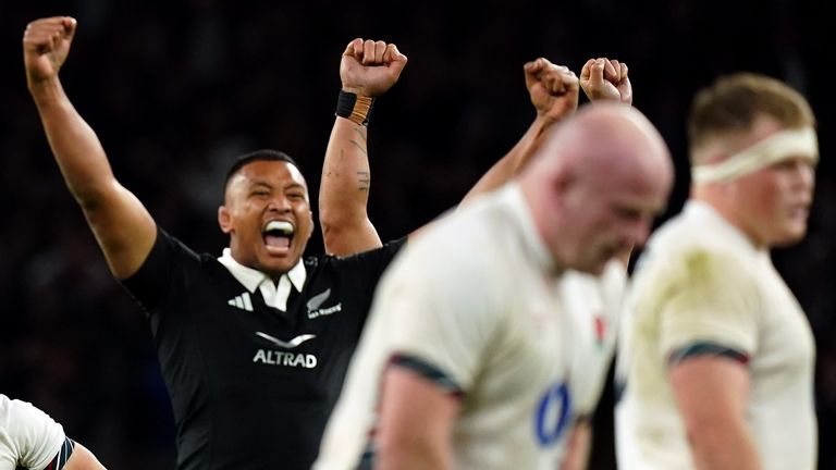 England's George Ford (left) looks dejected at the final whistle