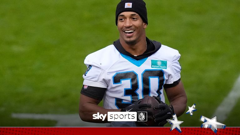 Ahead of their clash with the New York Giants in Munich, Carolina running back Chuba Hubbard says he's delighted to have signed a four-year contract extension with the Panthers.