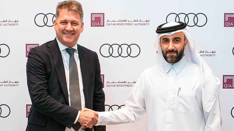 Gernot D..llner, CEO of AUDI AG and Chairman of the Board of Directors of Sauber Motorsport AG; Mohammed Al-Sowaidi, CEO of QIA