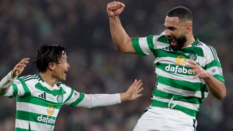 Cameron Carter-Vickers celebrates his opener for Celtic