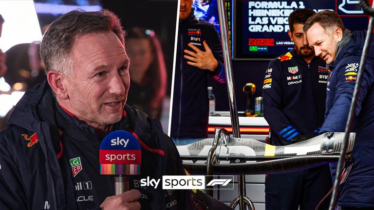 Christian Horner dispels the rumors that Red Bull brought the wrong specification rear wing to the Las Vegas Grand Prix.