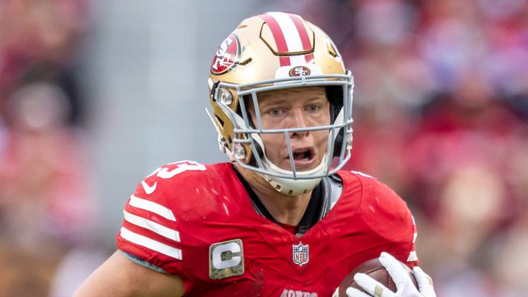 San Francisco 49ers running back Christian McCaffrey 