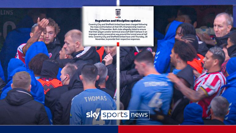 Coventry and Sheff Utd tunnel brawl