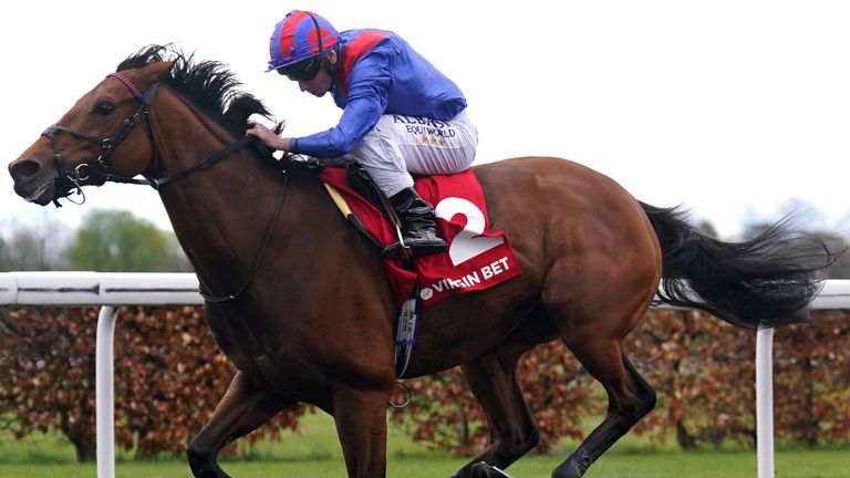 Dubai Honour ridden by jockey Ryan Moore on their winning the Virgin Bet Every Saturday Money Back Magnolia Stakes at Kempton