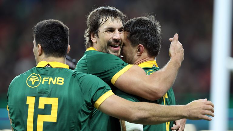 Eben Etzebeth and Franco Mostert sent South Africa on their way with early tries in Cardiff