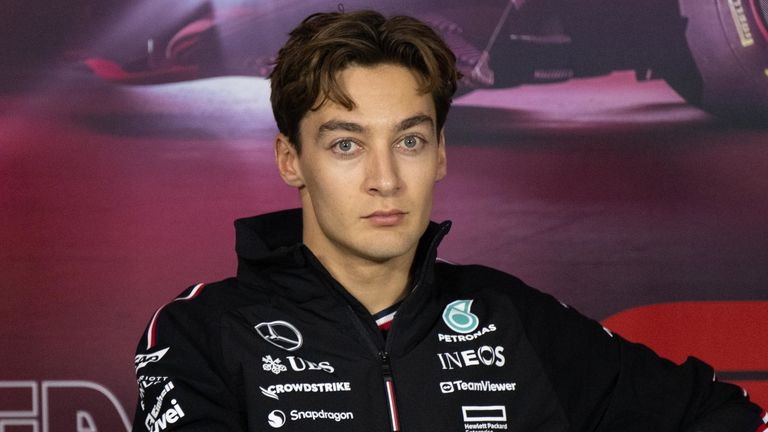 STREETS OF LAS VEGAS, UNITED STATES OF AMERICA - NOVEMBER 20: George Russell, Mercedes-AMG F1 Team, in the Press Conference during the Las Vegas GP at Streets of Las Vegas on Wednesday November 20, 2024, United States of America. (Photo by Simon Galloway / LAT Images)