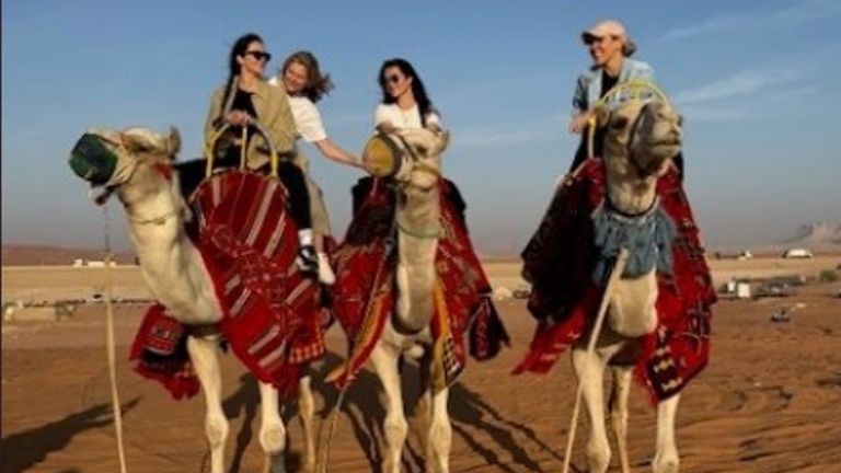 Gigi and Laura enjoyed a camel ride