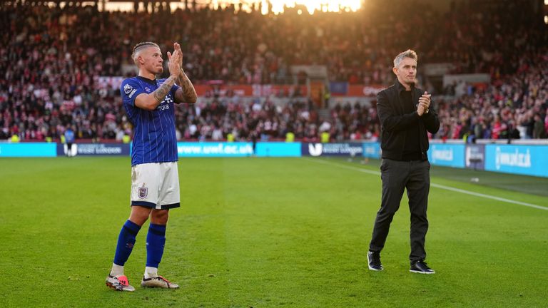 Kieran McKenna (right) has helped Phillips deal with his own mental frustrations in training and suggested seeing a psychologist