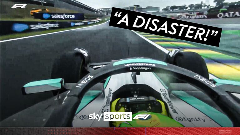 Lewis Hamilton revealed it was the 'worst the car has ever been' on a radio message to his team after the Mercedes driver had a 'disastrous weekend' in Brazil.