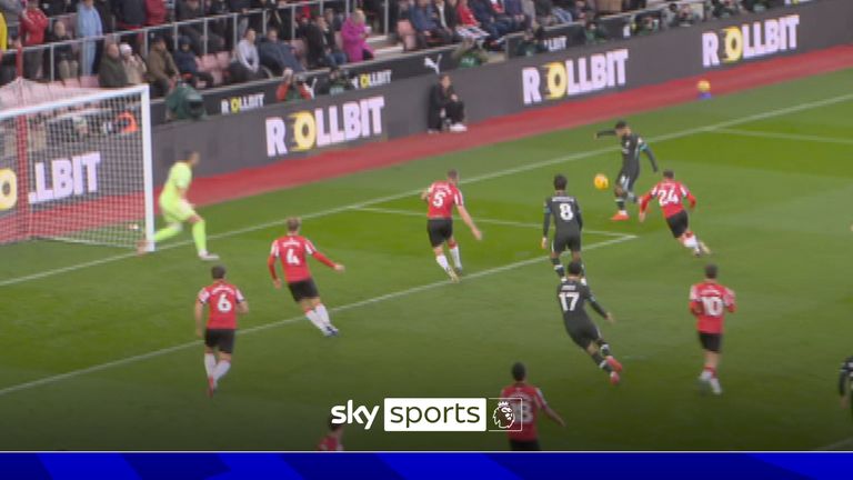 Mo Salah shot v Southampton