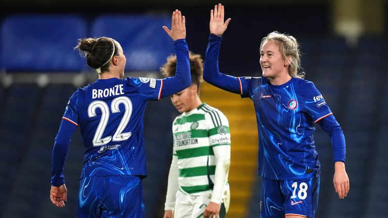 Lucy Bronze and Wieke Kaptein scored in Chelsea's Women's Champions League win over Celtic