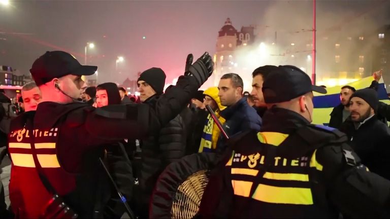 Maccabi Tel Aviv supporters in Dam Square