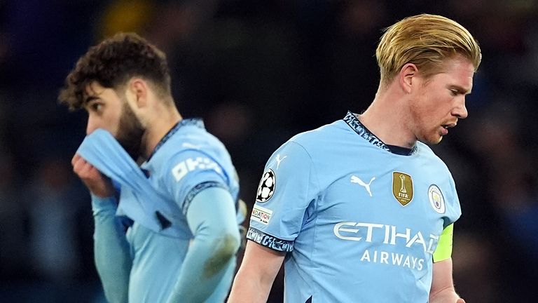 De Bruyne and Gvardiol look dejected