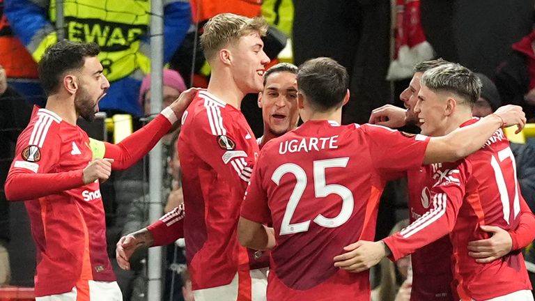 Manchester United celebrate a blistering start in the Europa League in Ruben Amorim's first game in charge