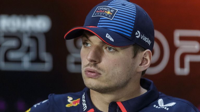 Red Bull Dutch driver Max Verstappen attends a press conference at Jose Carlos Pace racetrack, also known as Interlagos, in Sao Paulo, Brazil, on October 31, 2024, ahead of the upcoming Formula One Sao Paulo Grand Prix next November 3. Photo: TABA BENEDICTO/ESTADAO CONTEUDO (Agencia Estado via AP Images)