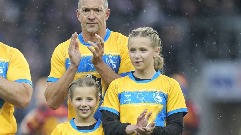 Rob Burrow's daughters Maya and Macy pictured ahead of the '745 Game' at Headingley