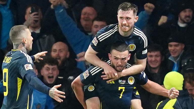 Scotland's John McGinn celebrates his winner against Croatia