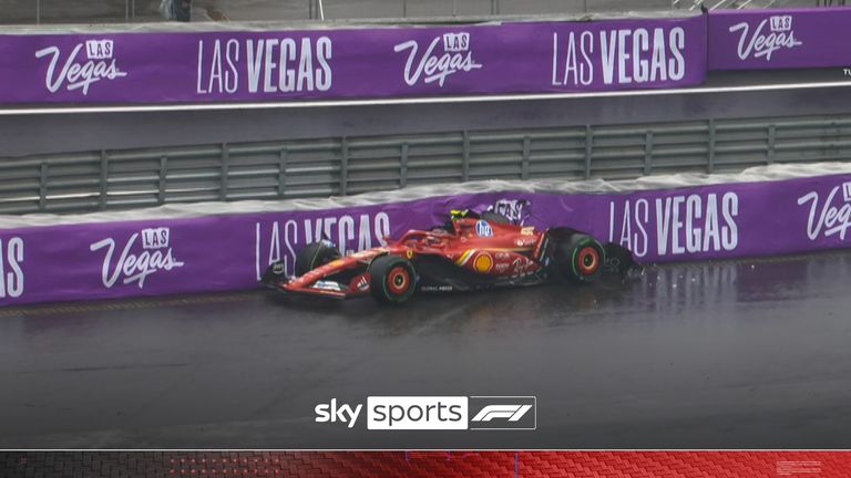 Carlos Sainz crashed his Ferrari in Q2 as the red flag was deployed once again in Brazil.