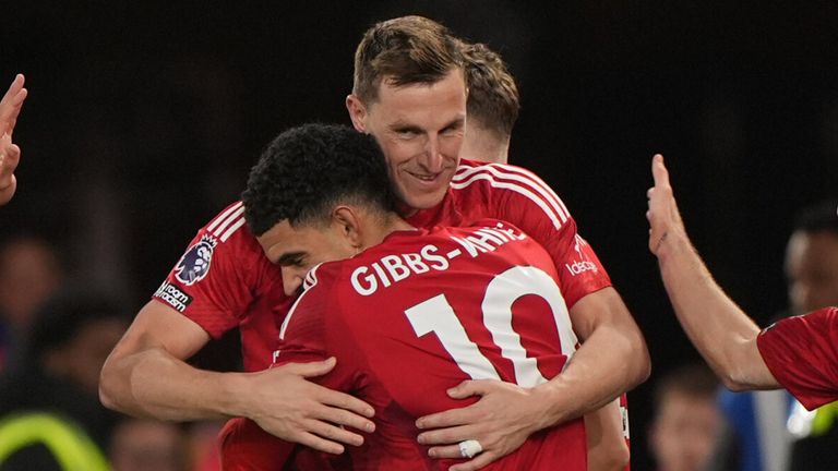 Chris Wood celebrates his second-half penalty winner