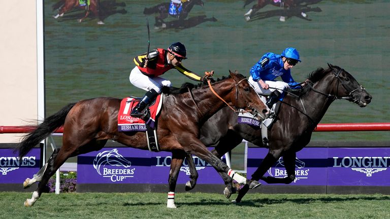 William Buick rides Rebel's Romance to victory in the Breeders' Cup Turf 